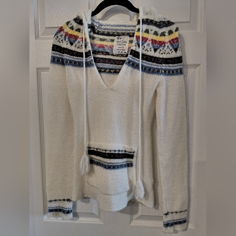 Next Era Couture Women's Sz S White Hoodie Sweater